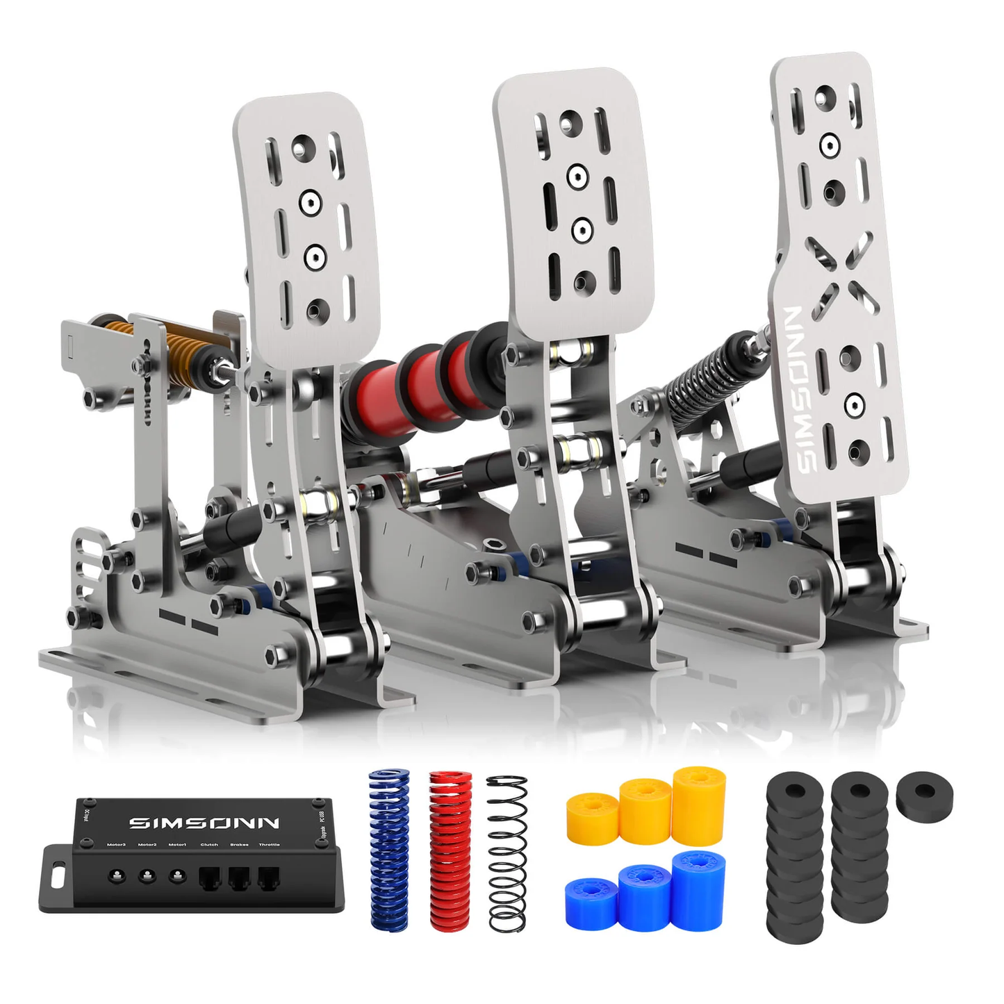 Pedalbox Pedal Plus X SIMSONN Simulator Simracing - Plata - Imagen 3