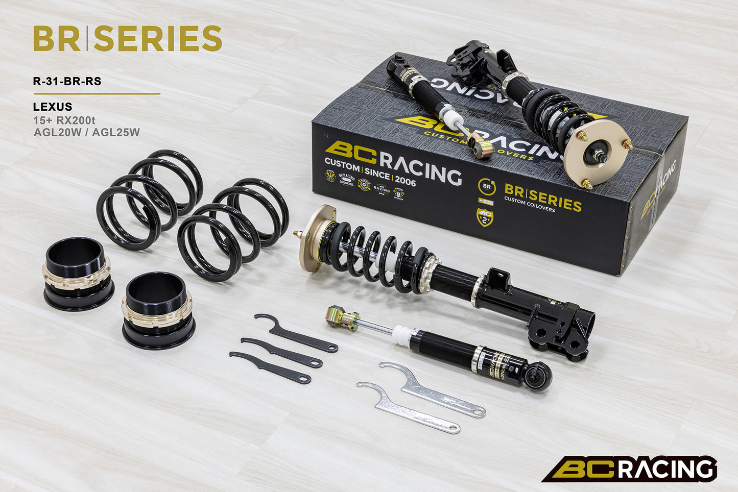 Suspensión de Muelles Helicoidales BC Racing R-31-BR-RS Lexus RX200T AGL20W/AGL25W 2015+ (2WD/AWD)