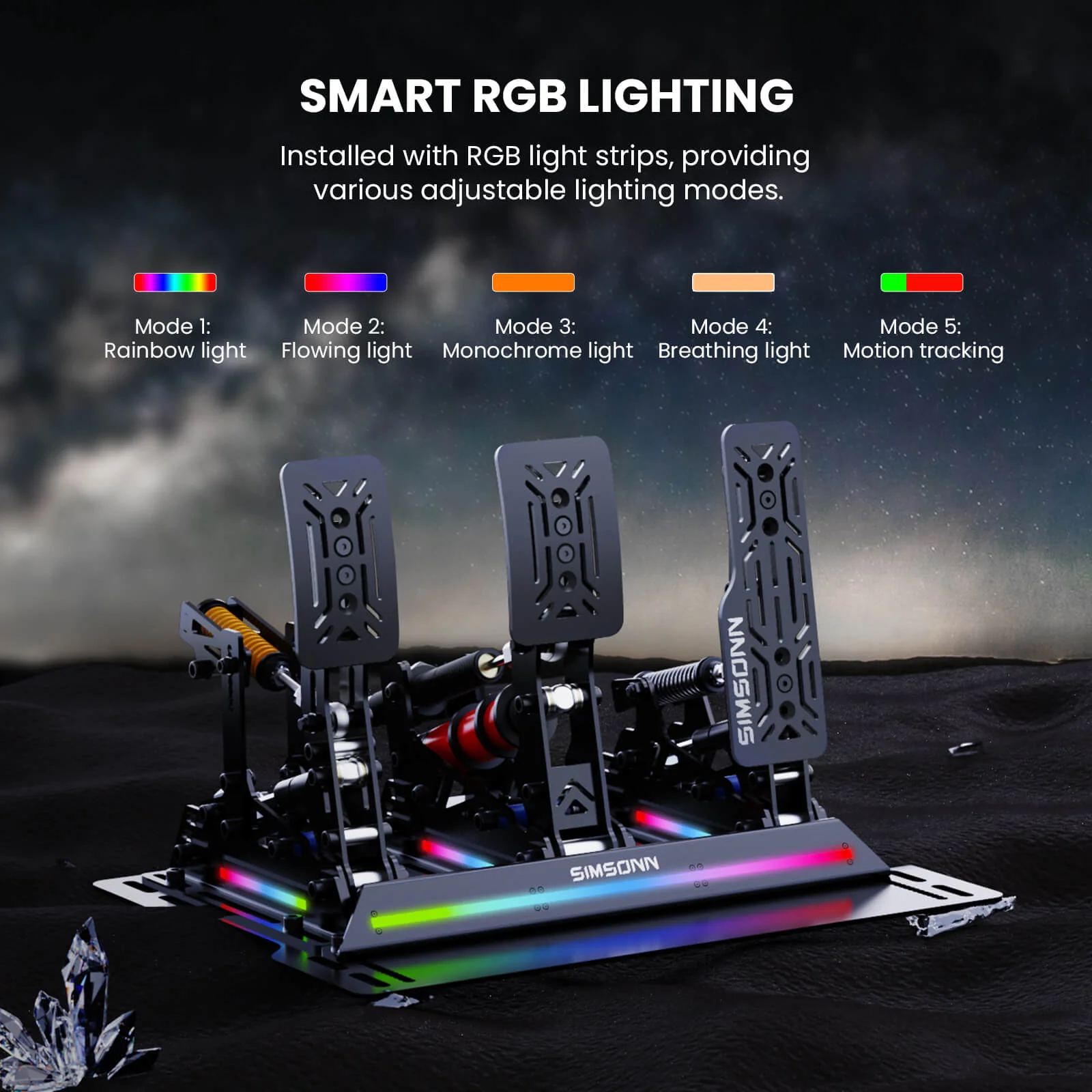 Pedalbox Pro X Ultra Sim Pedal RGB SIMSONN Simulador Simracing