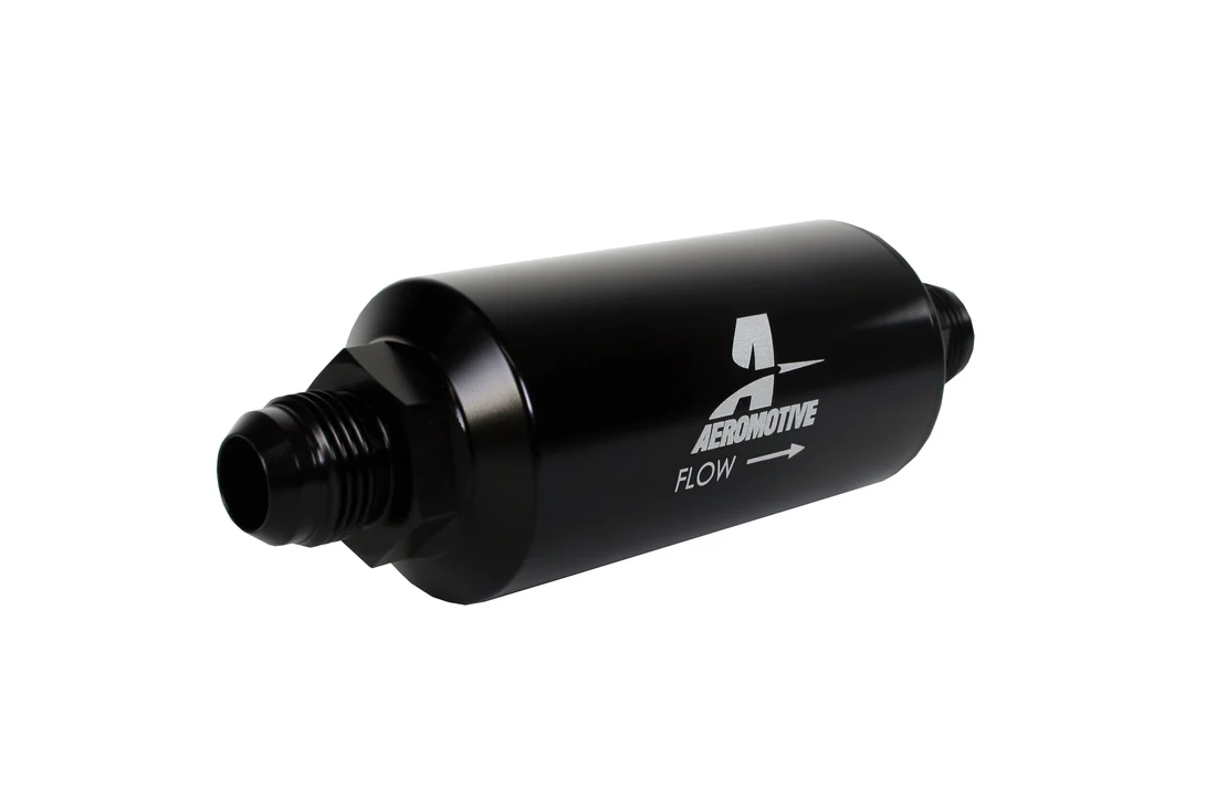 Aeromotive 12387 Filtro de Combustible Negro 10 Micrones, Racores AN-10