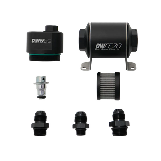 Regulador Filtro Combustible Billet 70mm 10 Micras 8AN DeatschWerks