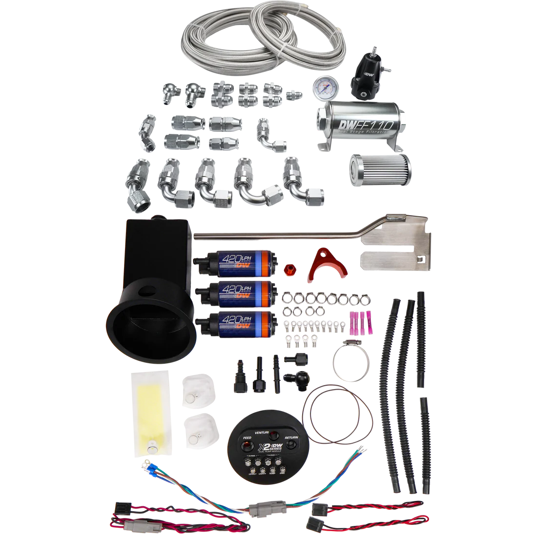 Módulo X2 Anti-Oleaje DW con Bombas DW420 y Kit PTFE Nissan Silvia Skyline 94-02