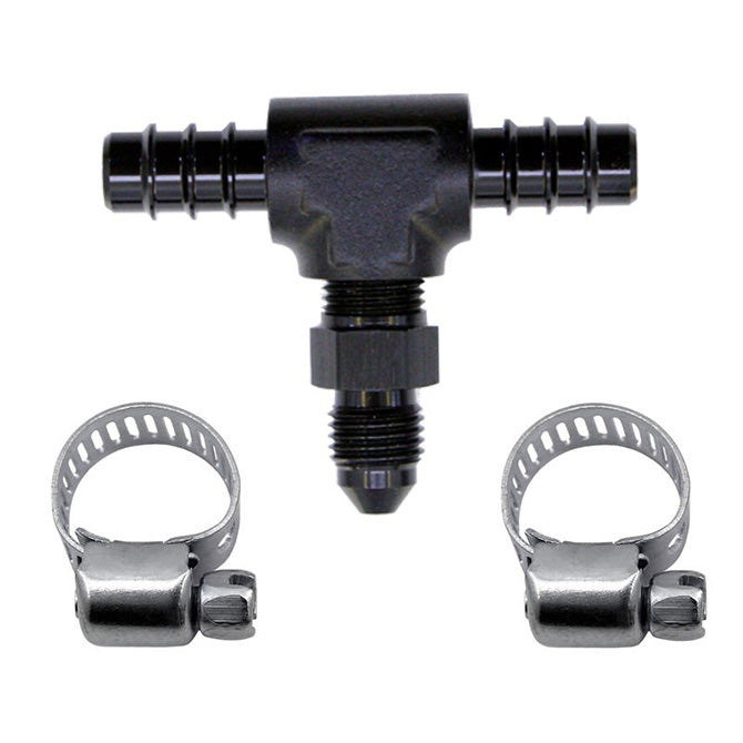 Racord T Combustible 5/16 Hose Barb a AN4 Macho Nitrous Express NX 15235