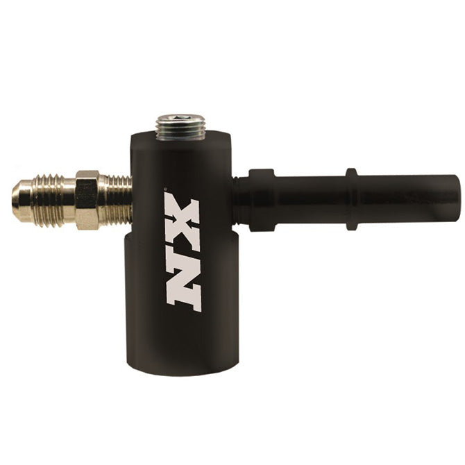 Adaptador Billet Línea Combustible 3/8-10mm 90° Nitrous Express NX 16185D