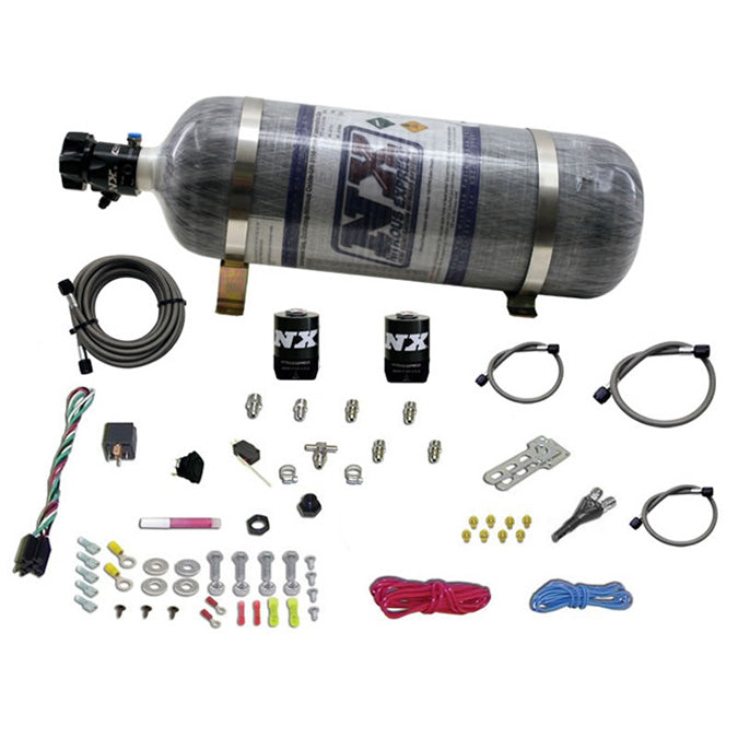 Sistema Nitroso EFI 1 Inyector 35-50-75 Hp, Botella Carbono 12Lb Nitrous Express NX 20923-12
