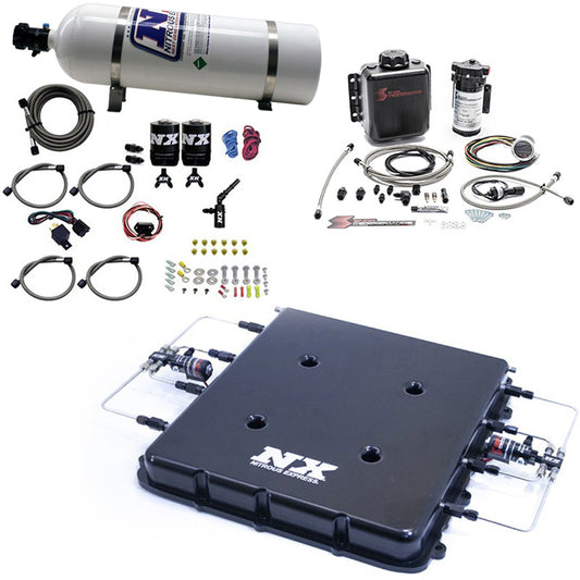 Sistema Nitroso y Agua Metanol con Tapa Billet LT4 Supercharger 15LB Nitrous Express NX 20939BMF-15