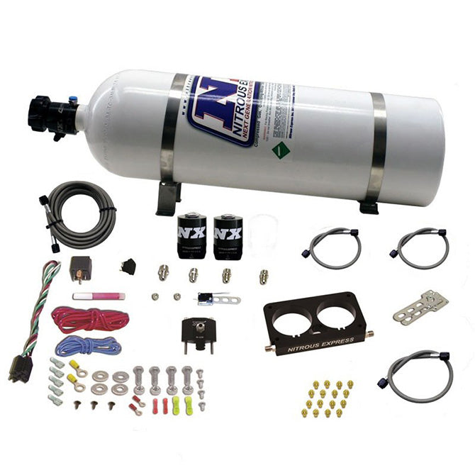 Sistema Nitroso 4 Válvulas, Mariposa OEM, Botella 15Lb Ford Nitrous Express NX 20950D-15