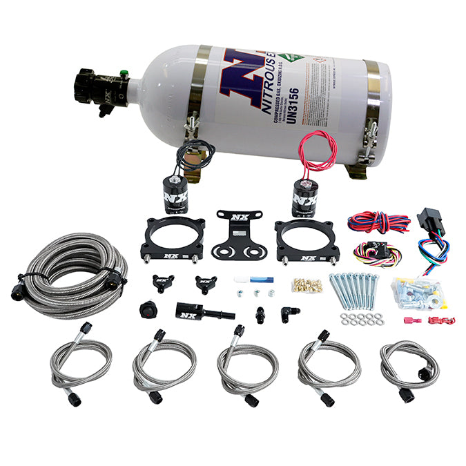 Sistema de Doble Placa de Mariposa con Botella 10Lb Ford Mustang 5.0L 2024+ Nitrous Express NX 20964-10
