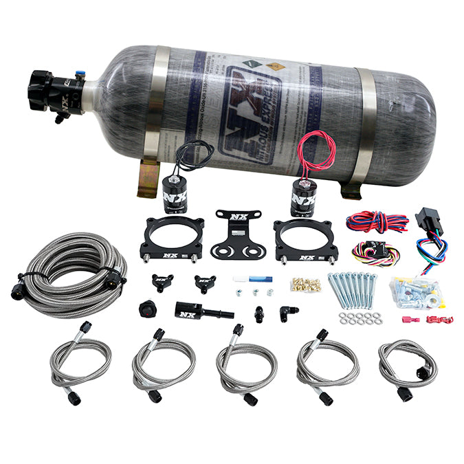 Sistema de Doble Placa de Mariposa con Botella Carbono 12Lb Ford Mustang 5.0L 2024+ Nitrous Express NX 20964-12