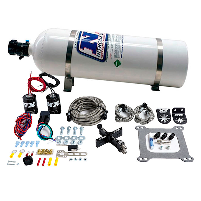 Sistema de Placa Transversal Covert 4150 Stage 6 50-300Hp con Botella 15Lb Nitrous Express NX 63041-15
