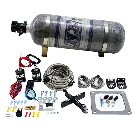 Sistema Crossbar Plate Pro-Power 100-500Hp Nitrous Express NX 63571-12 con Botella de Carbono 12Lb