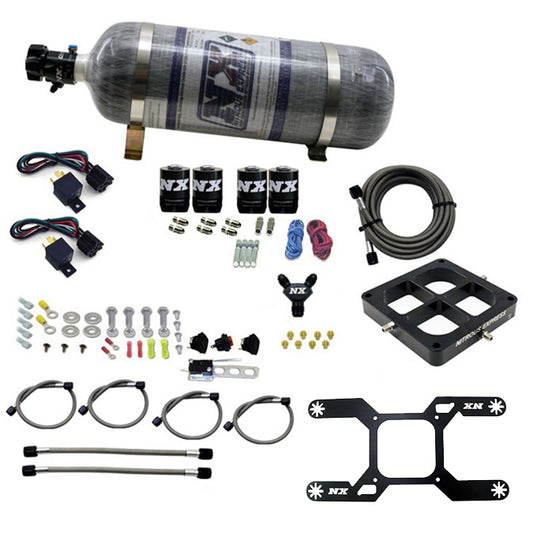 Sistema de Placa Billet Crossbar 4500 Nitroso NX 66047-12, Doble Etapa 100-1000Hp, Botella Carbono 12Lb
