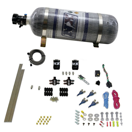 Kit Nitroso NX 80004-12 4 Cilindros Inyección Directa 100-250Hp Botella Carbono 12Lb
