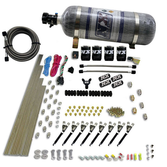 Kit Nitroso NX 80019-12 8 Cilindros VXL, 4 Solenoides, Botella Carbono 12Lb, 200-500Hp