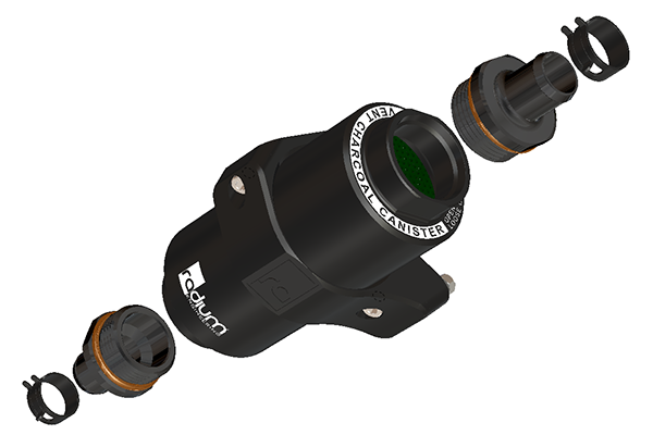 Filtro de Carbón Activo para Ventilación de Combustible Radium Engineering, Manguera de 3/8in - Imagen 2