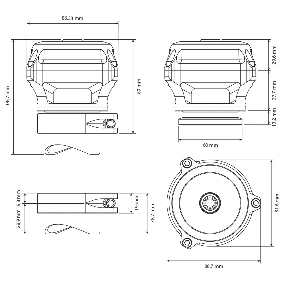 Válvula Blow Off Nuke Performance BOV50c V-Band - Imagen 5