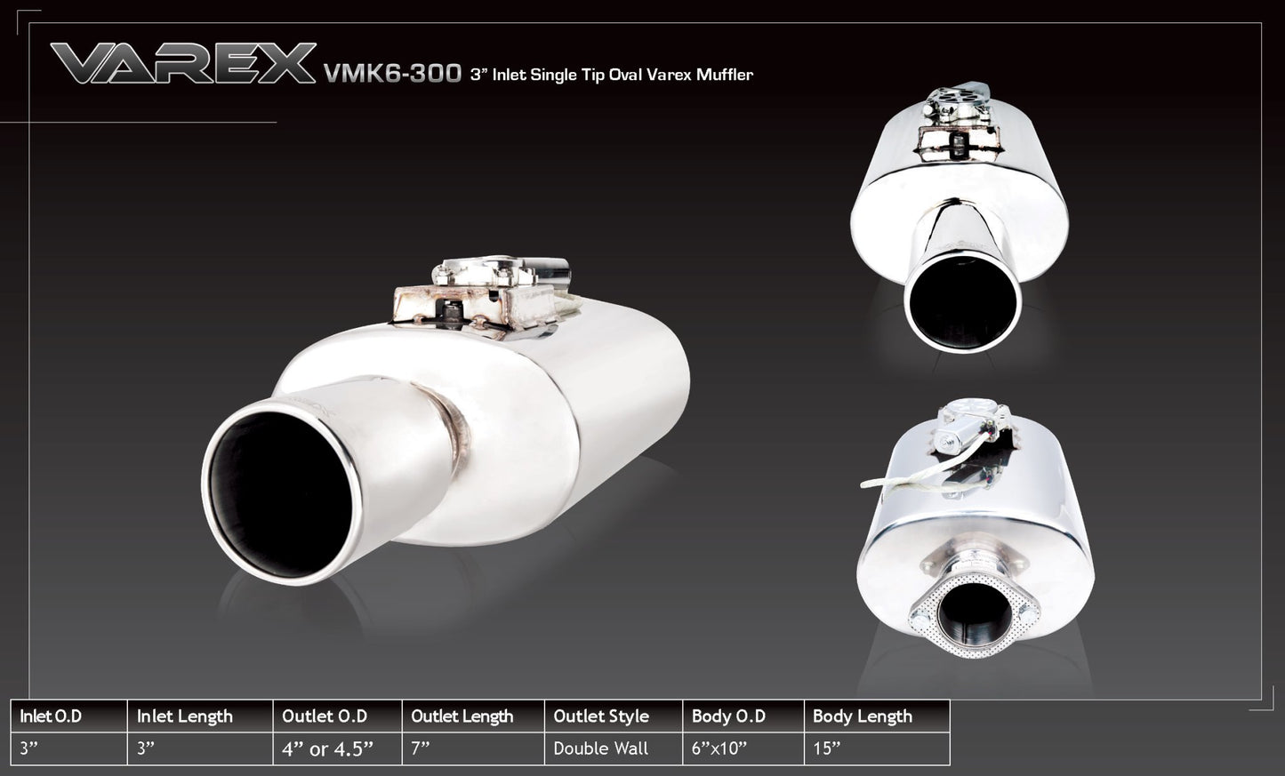 Silenciador Oval XForce Varex 15,24cm x 25,4cm x 38,1cm
