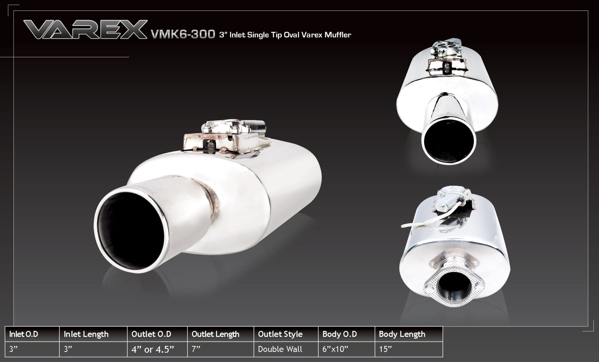 Silenciador Oval XForce Varex 15,24cm x 25,4cm x 38,1cm