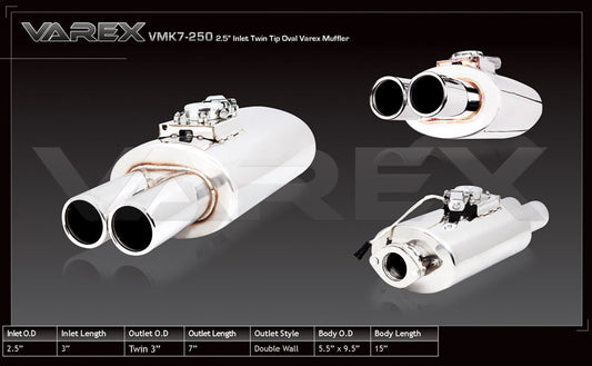 Silenciador Oval XForce Varex 13,97cm x 24,13cm x 38,1cm