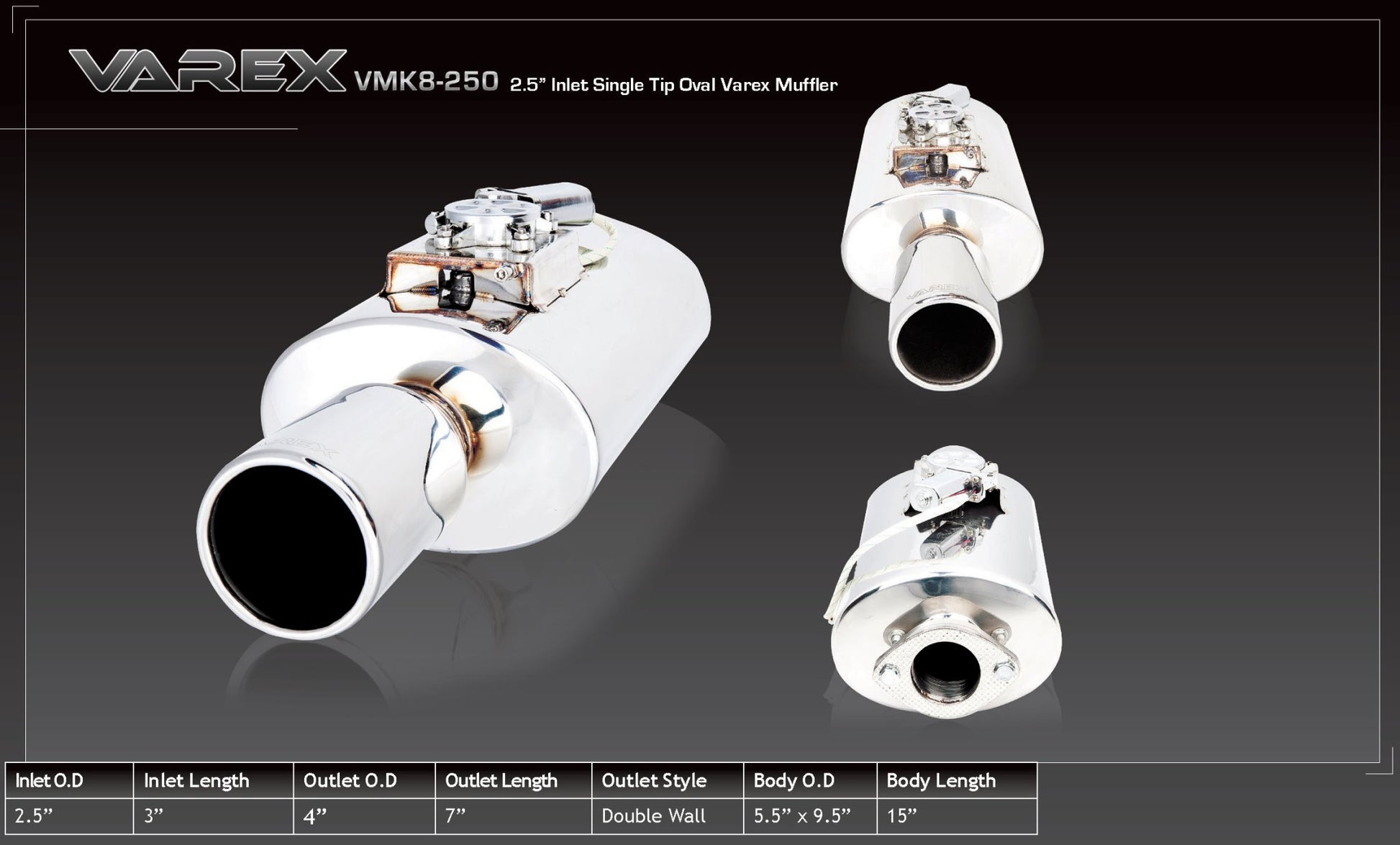 Silenciador Oval XForce Varex 13,97cm x 24,13cm x 38,1cm - Imagen 3