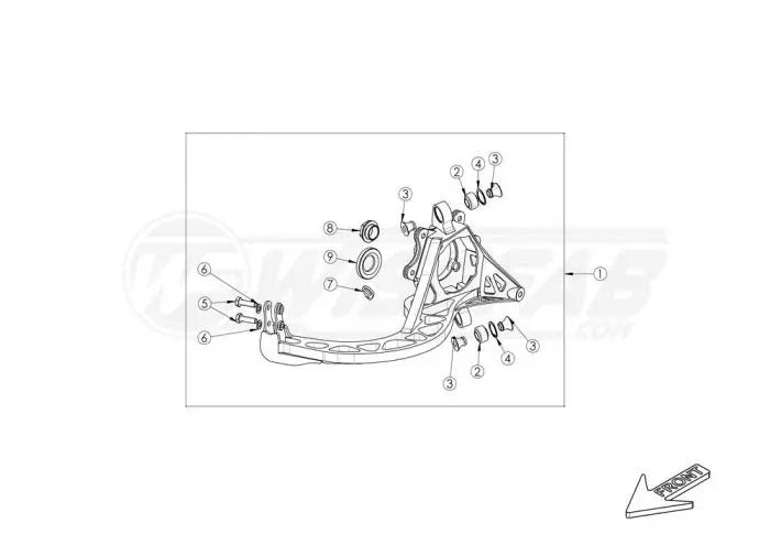 Conjunto Mangueta Trasera Izquierda Wisefab WF361_100LA