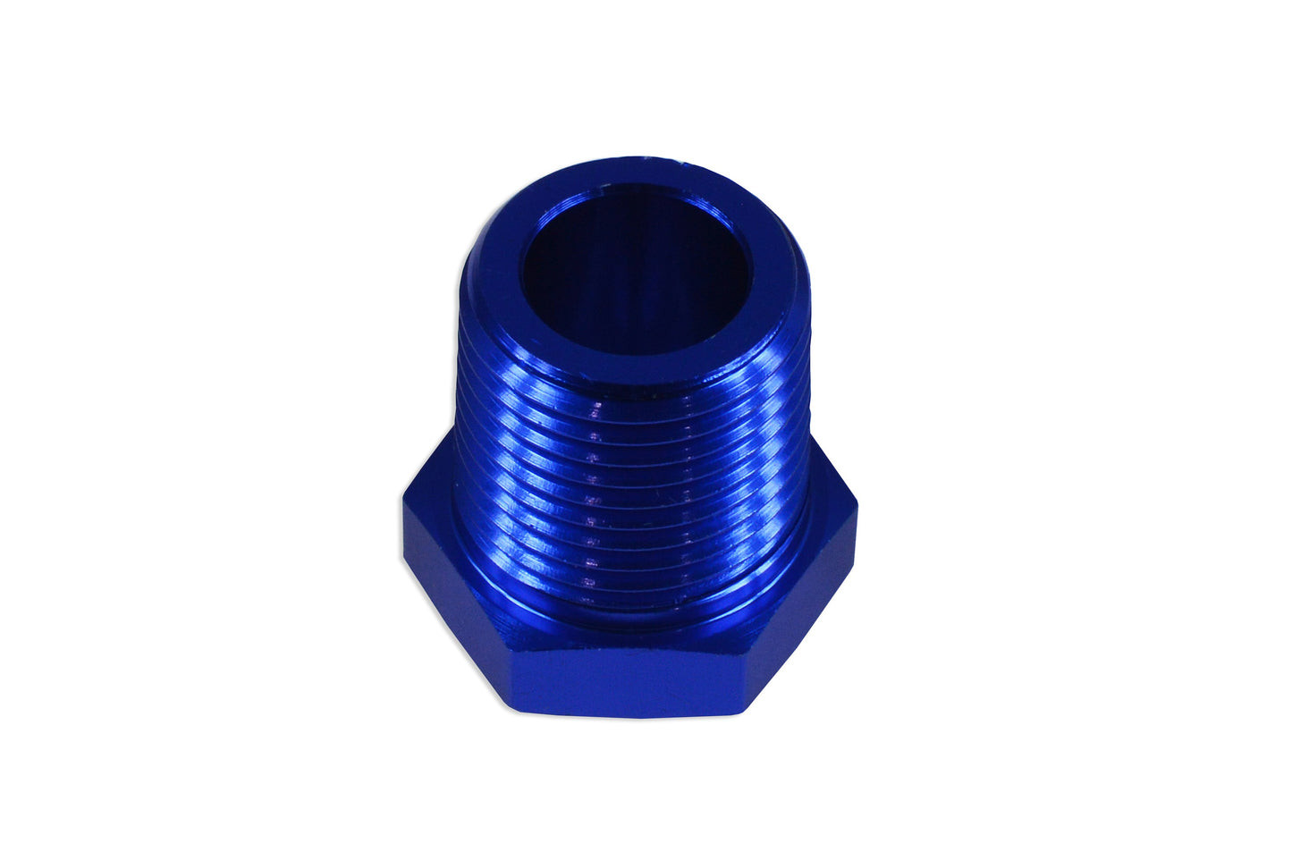 Adaptador 1/4 NPT Macho, Tapón Ciego Hexagonal, Azul (Combustible/Aceite) - Imagen 4