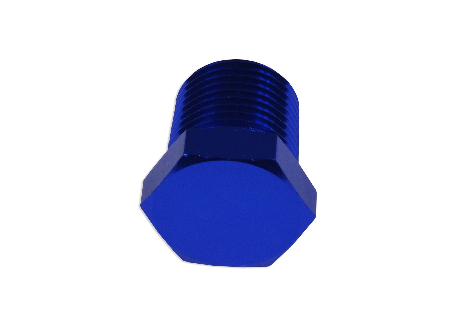 Adaptador 1/4 NPT Macho, Tapón Ciego Hexagonal, Azul (Combustible/Aceite) - Imagen 2