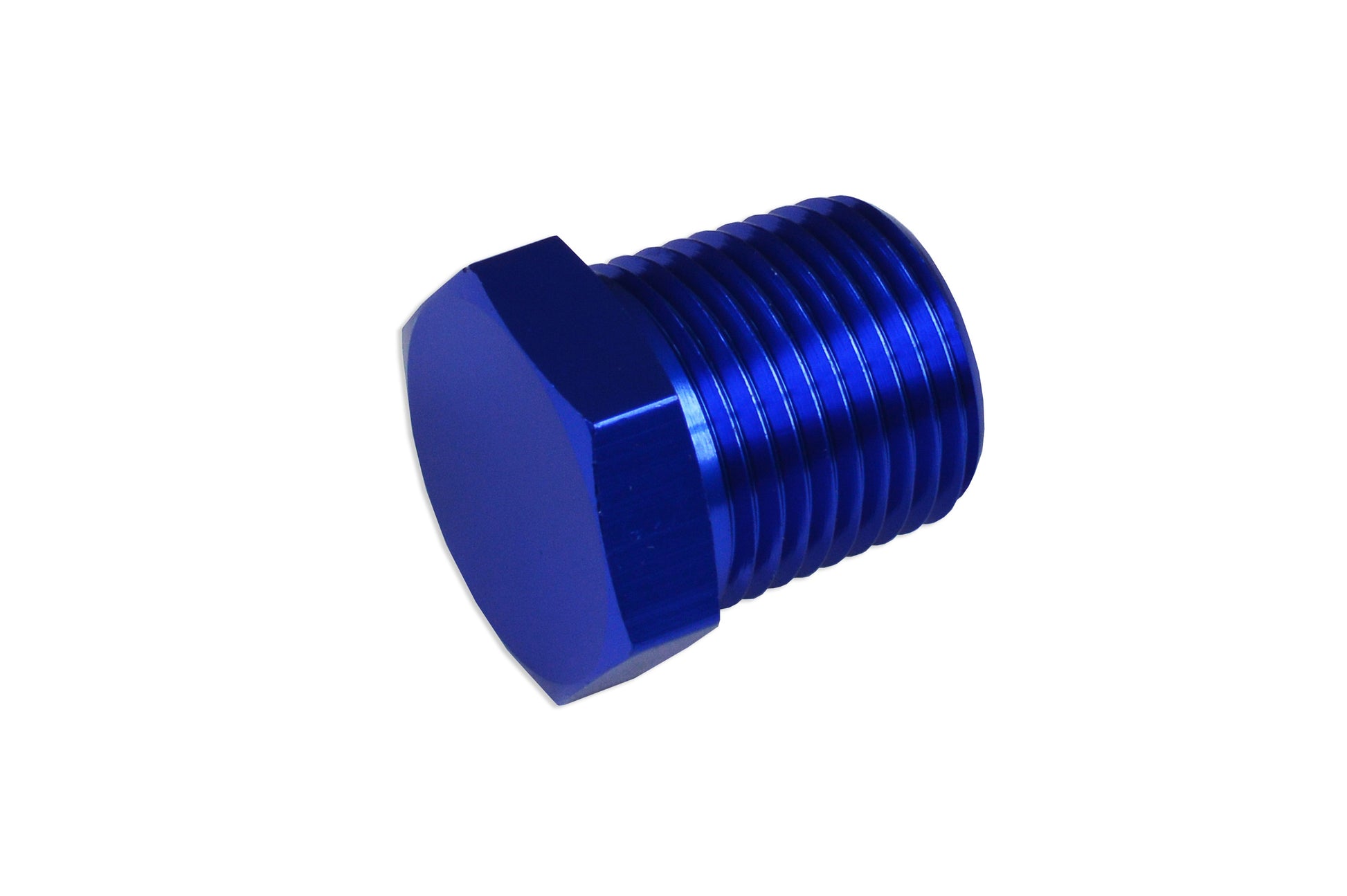 Adaptador 1/4 NPT Macho, Tapón Ciego Hexagonal, Azul (Combustible/Aceite) - Imagen 3