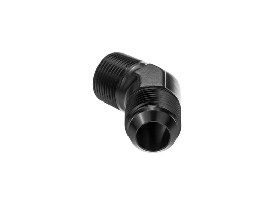 Racor AN10 JIC Abocardado a 1/2 NPT 45º Recto, Negro