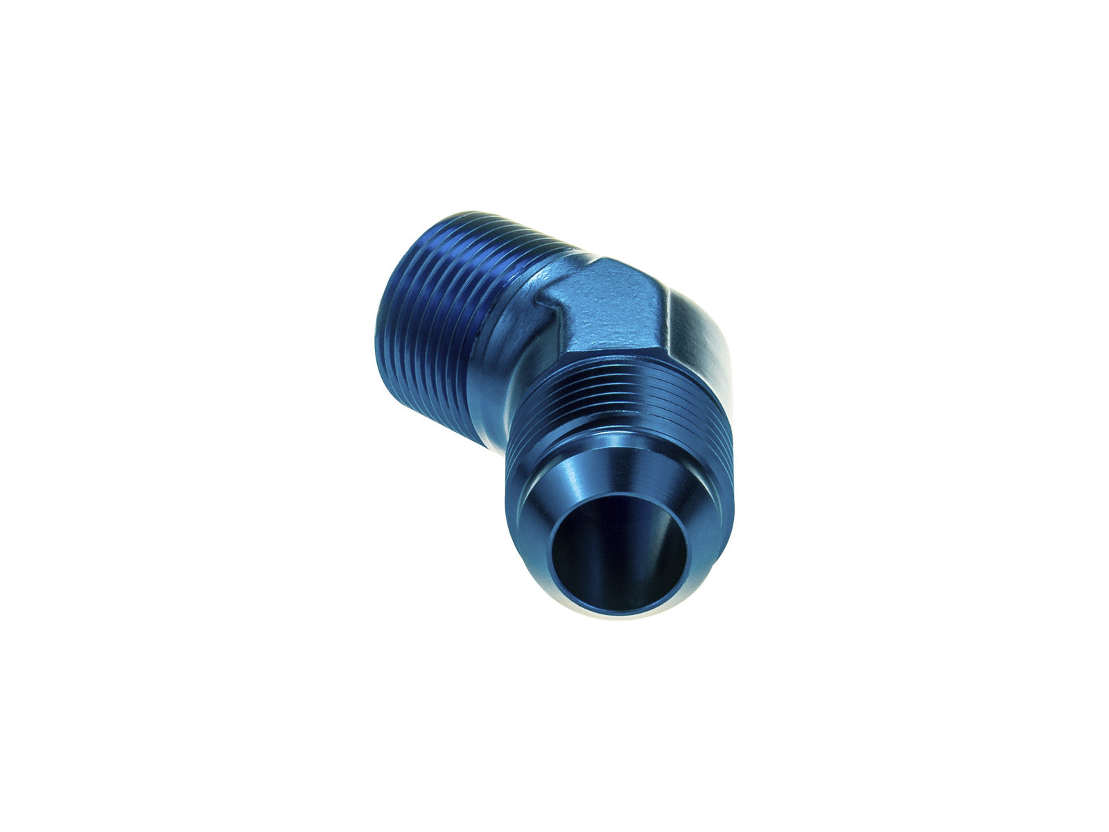 Racor AN10 JIC Abocardado a 1/2 NPT 45º Recto Azul - Imagen 4