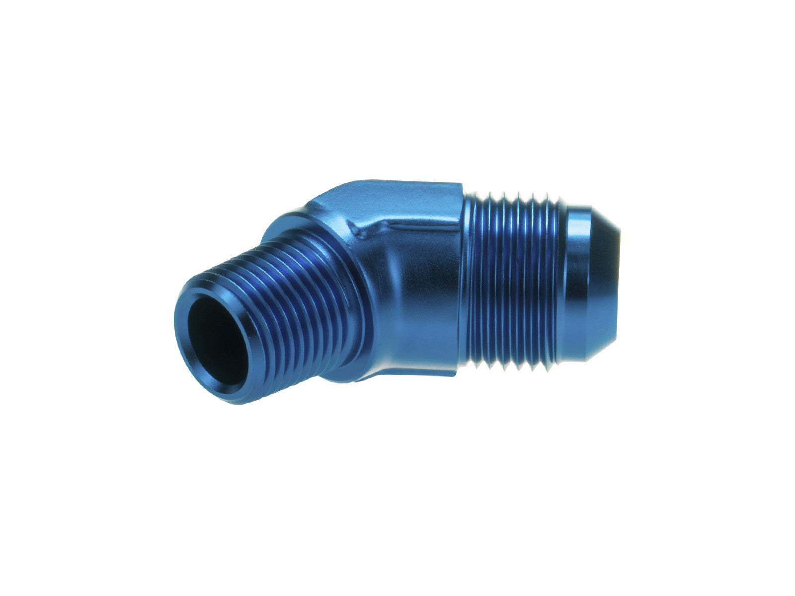 Racor AN10 JIC Abocardado a 1/2 NPT 45º Recto Azul - Imagen 2