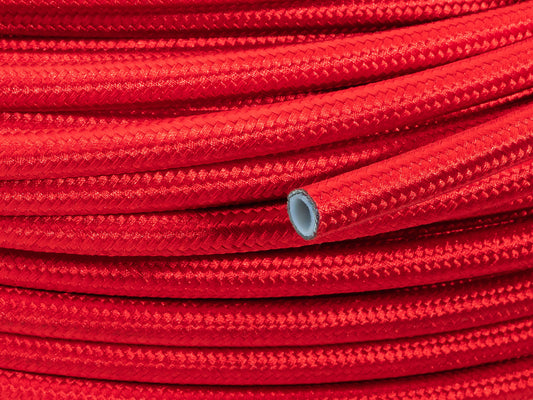 Manguera de Combustible AN10 12,7mm (1/2") PTFE Teflon Trenzada Nylon Roja