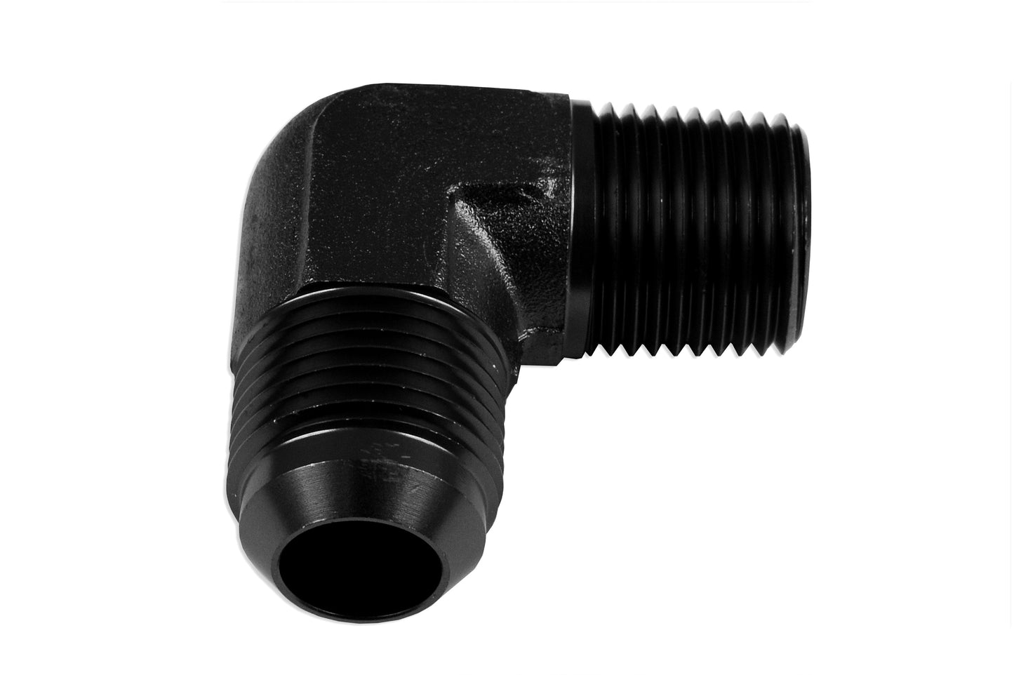 Adaptador AN10-3/8 NPT 90º Macho-Macho, Racor de Manguera Negro
