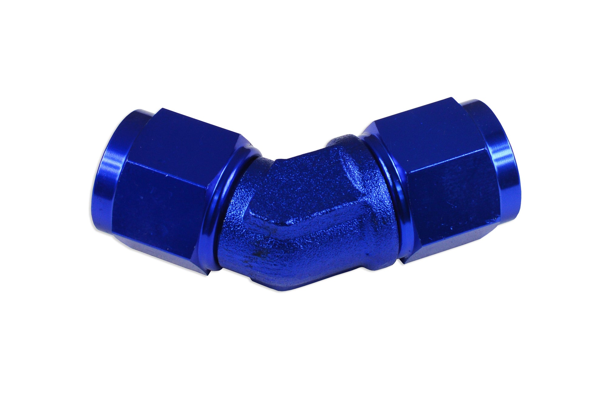 Adaptador AN10 45º Hembra-Hembra, Racor de Manguera Azul - Imagen 3