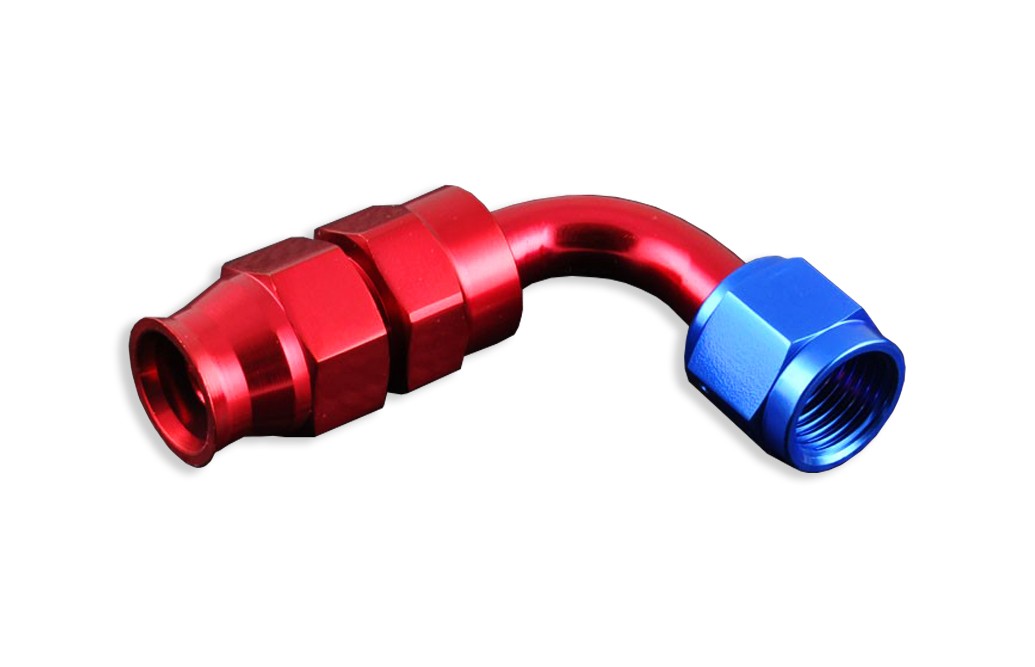 Racor AN -10 AN10 JIC 90 Grados PTFE para Manguera de Combustible, Rojo
