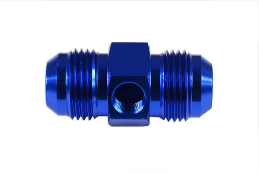 Adaptador AN10 Macho-Macho con Puerto 1/8 NPT, Presión Aceite Combustible, Azul
