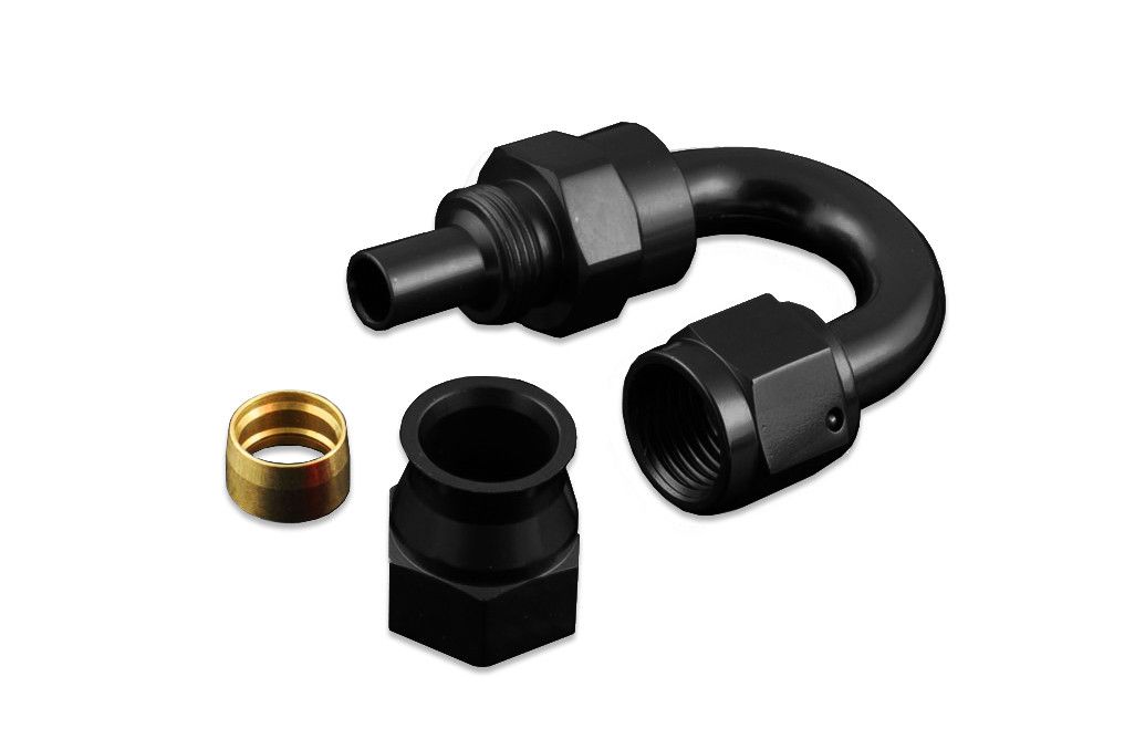 Racor AN12 180º para Manguera de Combustible PTFE JIC Negro - Imagen 2