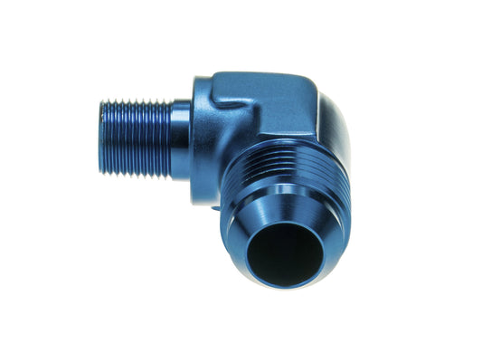 Racor AN12 JIC Abocardado a 3/4 NPT Codo 90º Manguera Combustible Azul