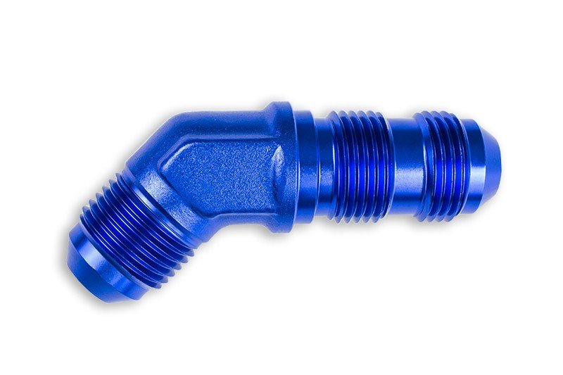 Adaptador AN12 JIC Mamparo 45º Racor de Manguera Macho Azul - Imagen 4