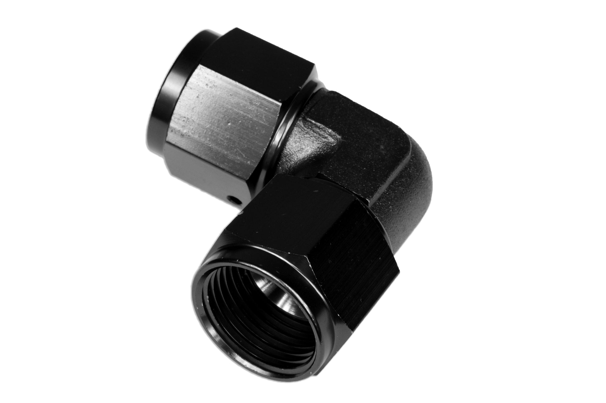 Adaptador AN12 90º Hembra-Hembra, Racor de Manguera Negro - Imagen 2