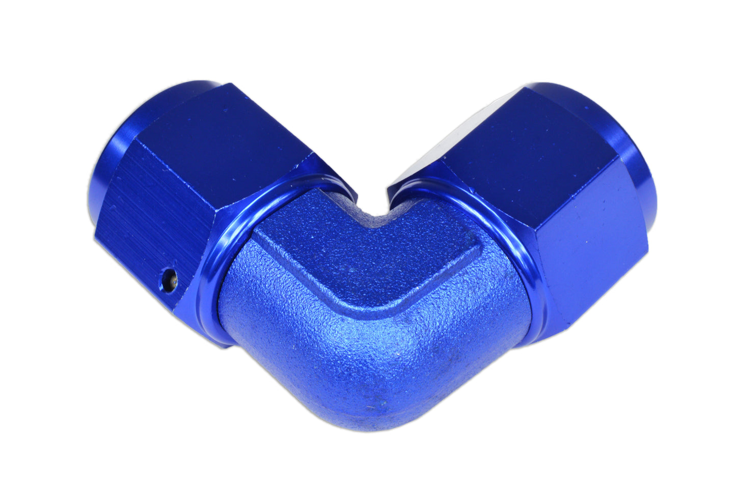 Adaptador AN12 90º Hembra-Hembra, Racor de Manguera Azul - Imagen 2