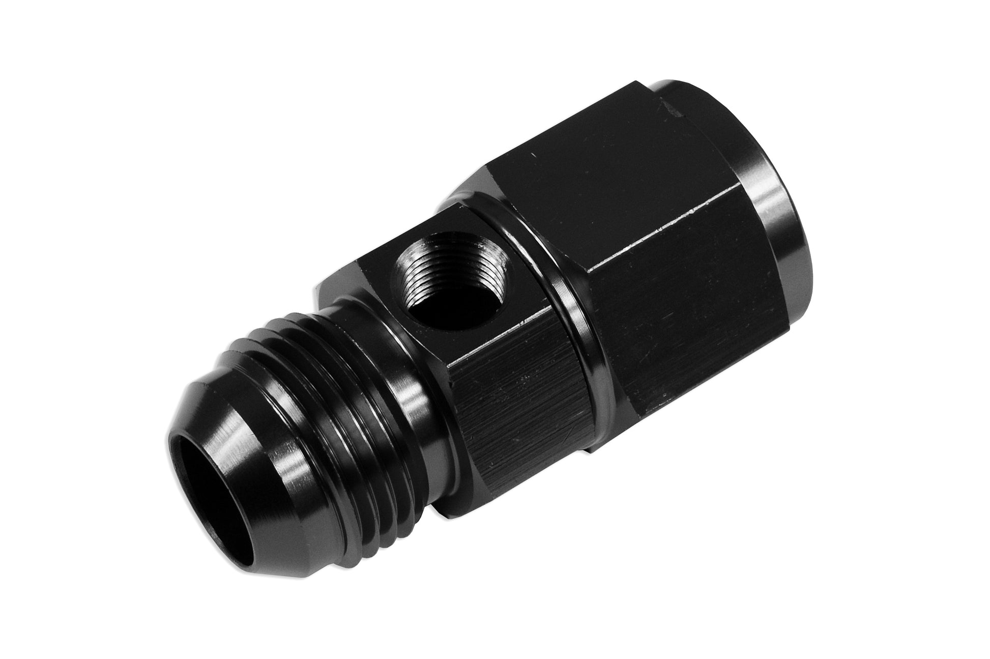 Adaptador T Racor AN12 Hembra-Macho con Puerto 1/8 NPT para Manómetro de Presión de Aceite/Combustible (Negro)