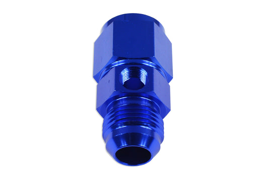 Adaptador AN12 Hembra-Macho con Puerto 1/8 NPT para Manómetro de Presión de Aceite/Combustible - Azul