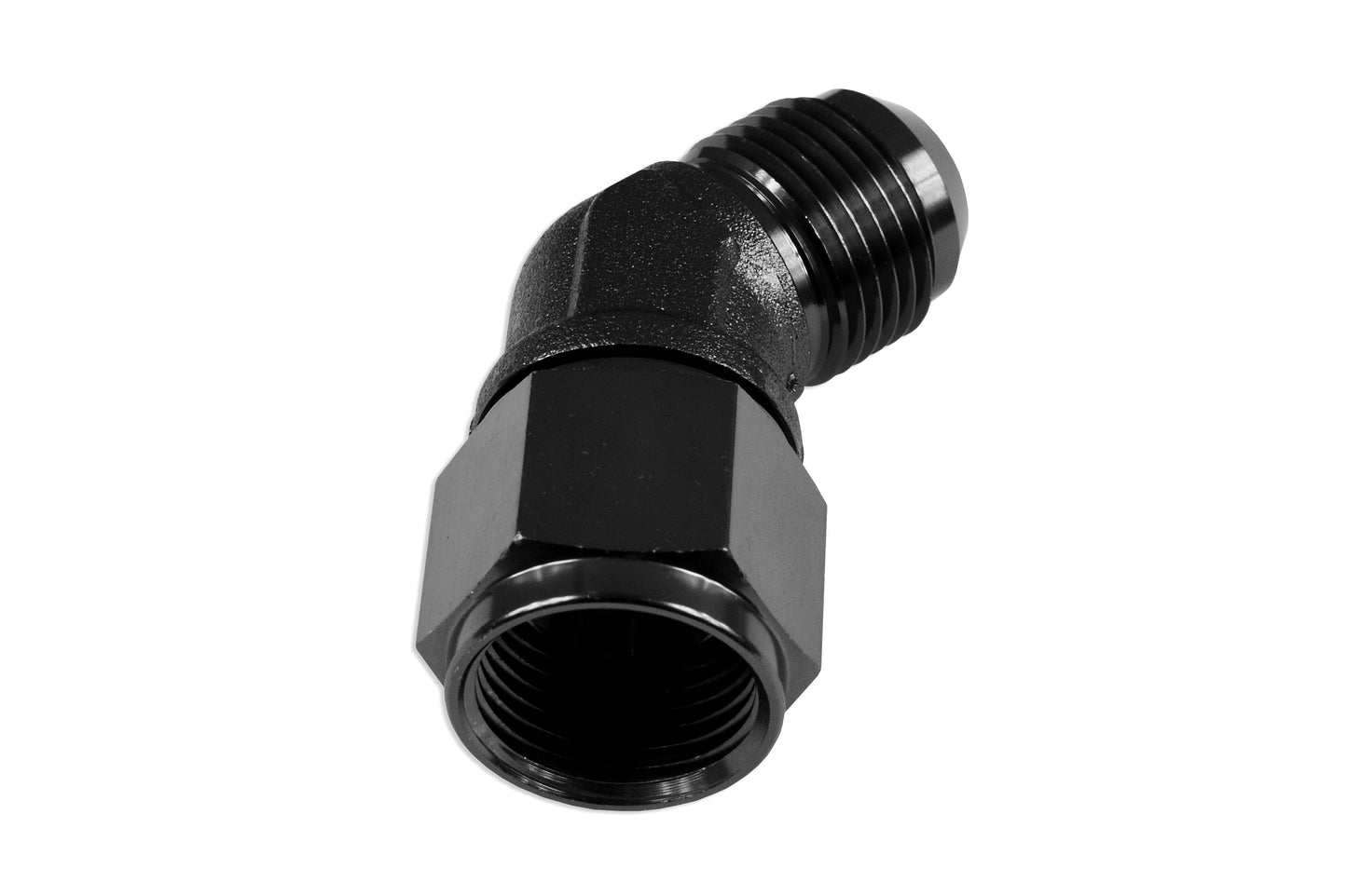 Adaptador AN4 45° Hembra-Macho para Manguera, Negro - Imagen 2