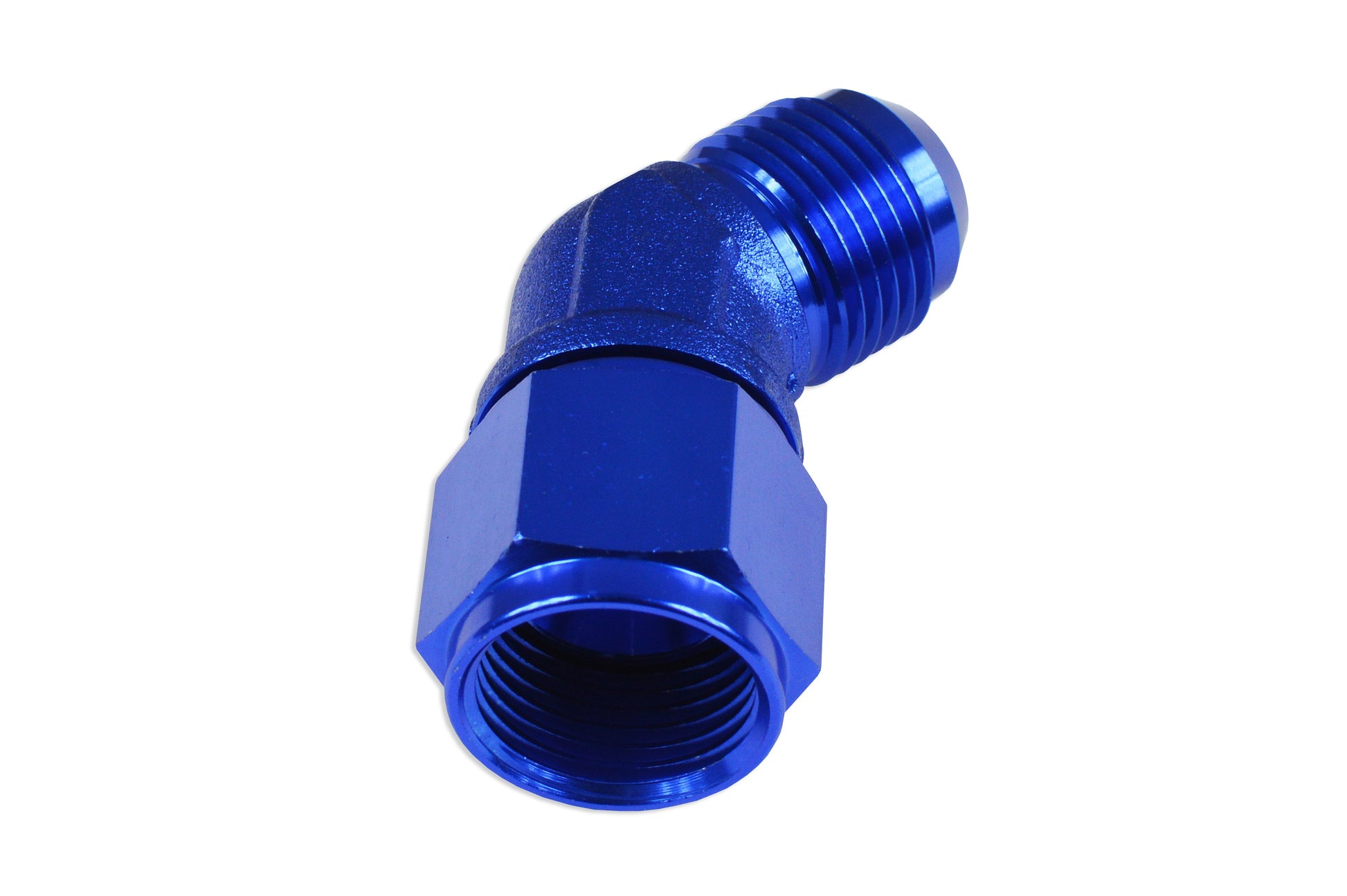 Adaptador AN4 45° Hembra-Macho Para Manguera, Azul - Imagen 2