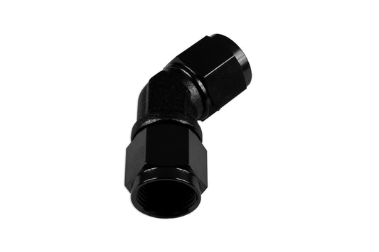 Adaptador AN4 45º Hembra-Hembra Para Manguera, Negro