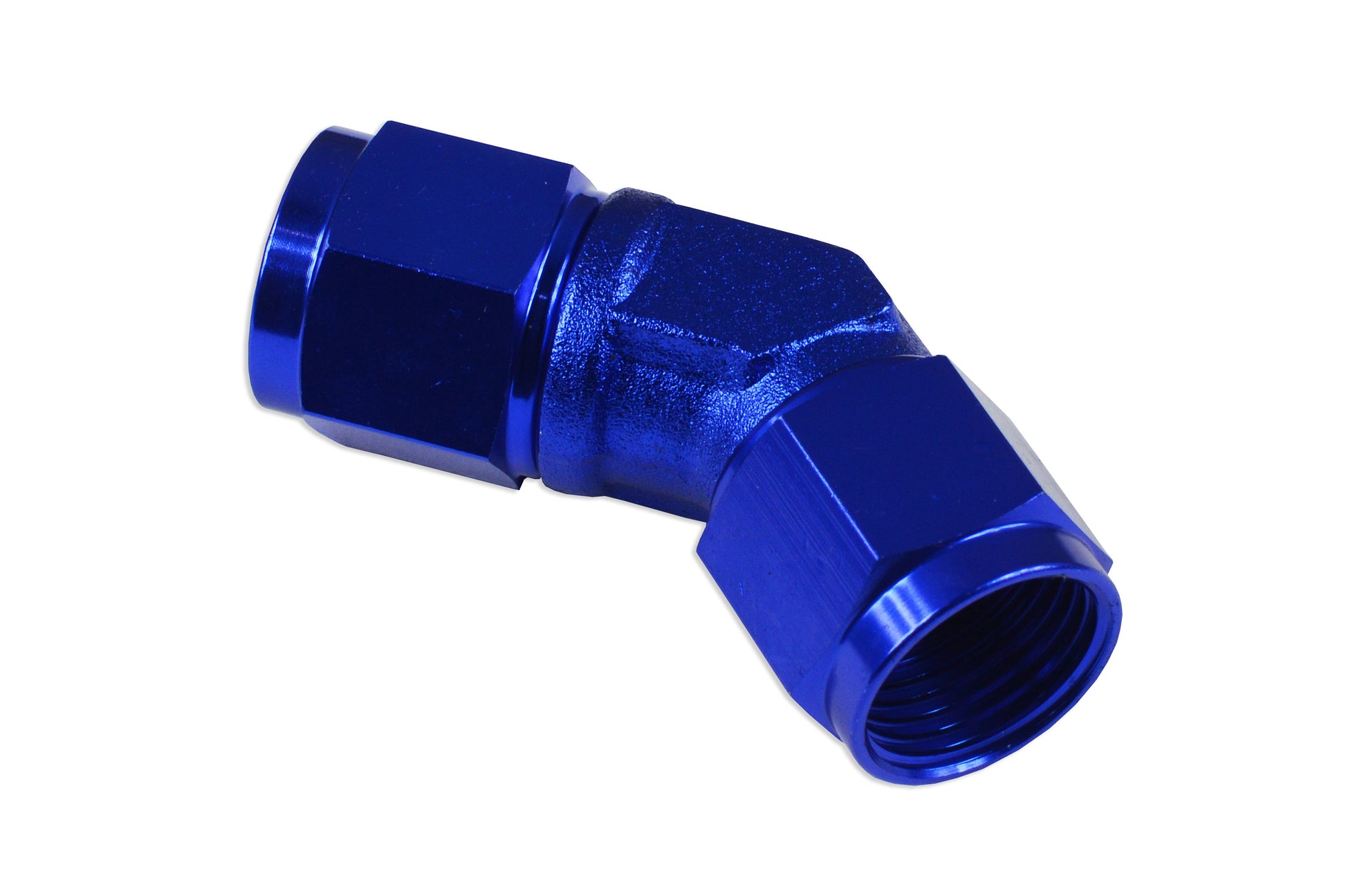 Adaptador AN4 45º Hembra-Hembra Para Manguera, Azul - Imagen 2