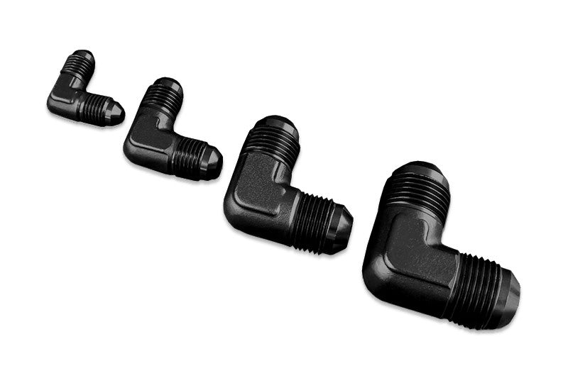 Adaptador AN4 90º Macho-Macho Para Manguera, Negro - Imagen 2