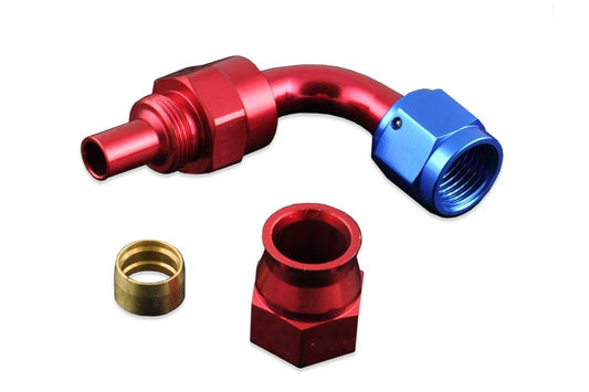 Racor AN -4 AN4 JIC 90º para Manguera de Combustible PTFE - Rojo