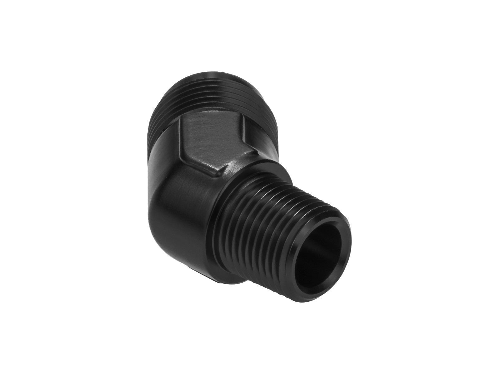 Adaptador Racor Abocardado AN6 JIC a 1/4 NPT 45º Recto - Negro - Imagen 2